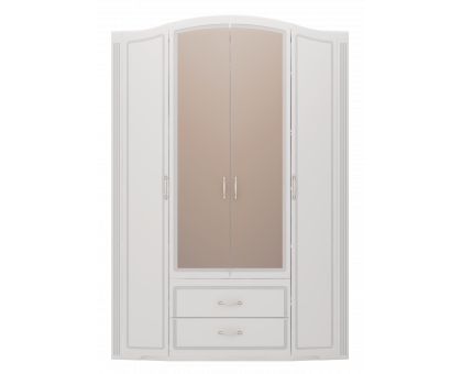 02 Шкаф для одежды 4-х дверный с ящиками (с зеркалами) Виктория, Ижмебель