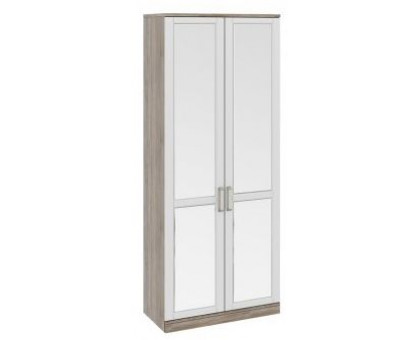 07 Шкаф для одежды с 2-мя зеркальными дверями Прованс (Дуб сонома/Ясень белый), Эльбрус-М