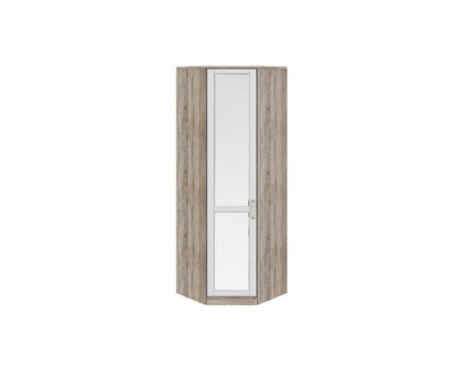 10 Шкаф угловой с 1-ой зеркальной дверью Прованс (Дуб сонома/Ясень белый), Эльбрус-М