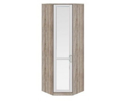 11 Шкаф для одежды с 2-мя зеркальными дверями Прованс (Дуб сонома/Ясень белый), Эльбрус-М