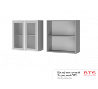 7В2 Шкаф настенный 2-дверный со стеклом Титан