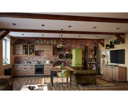Nature кухня 2,6 м (столешница, карниз, цоколь - входят в стоимость), готовый комплект, Глазов-мебель