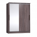 Strike 1600 Шкаф-купе зеркало/лдсп (Ясень Анкор темный) с карнизом, Глазов-мебель