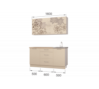 Гарнитур кухонной мебели Бордо-ваниль1,6 накл.мойка