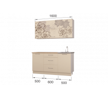 Гарнитур кухонной мебели Бордо-ваниль1,6 накл.мойка