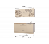 Гарнитур кухонной мебели Бордо-ваниль1,8 накл.мойка