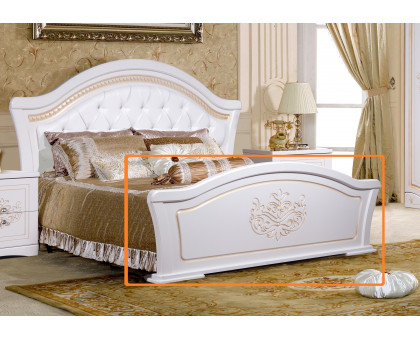 Кровать Графиня без ножного щита КМК 0379.2 (Белый металлик+золото), КМК мебель