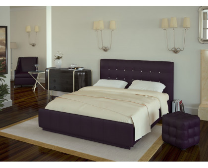 Кровать Лорена 140*200 с под. механизмом и ящиком для белья (без страз), фиолетовый, Арника