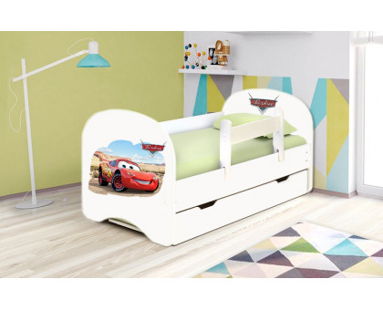 Кровать с фотопечатью с ящиками 800*1600 Тачки (Белый), Эльбрус-М