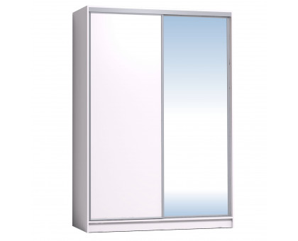 Шкаф-купе 1600 Домашний зеркало/лдсп + шлегель,Белый, Глазов-мебель