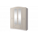 Шкаф 4-х дв.с накладным зеркалом Виола 2 Жемчуг, МЛК