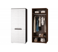 Шкаф для одежды к гостинойВика венге/белый страйп