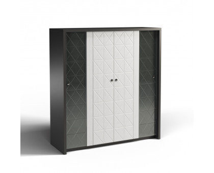 Шкаф комбинированный 4Д Монако КМК 0673.12, графит/белый глянец, КМК мебель