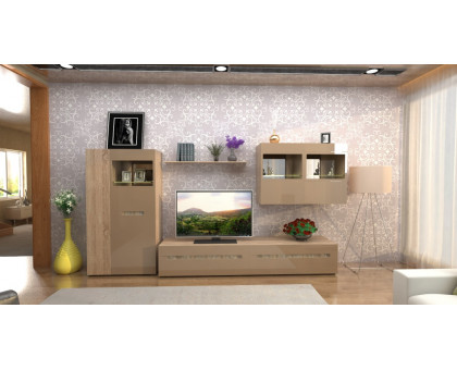 Шкаф комбинированный Арчи 1 КМК 0756, Дуб сонома/Капучино светлый, КМК мебель