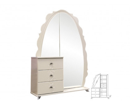 Шкаф комбинированный Жемчужина с зеркалом КМК 0380.12, КМК мебель