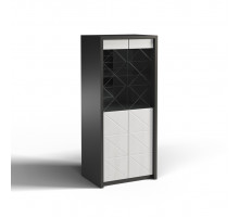 Шкаф с витриной 2Д Монако КМК 0673.5, графит/белый глянец