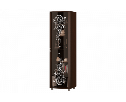Шкаф со стеклянными дверками для гостиной Соната-11 венге/мл.дуб, МЛК
