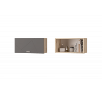 Скайлайн Шкаф настенный (600) с горизонтальной дверью дуб санома/графит
