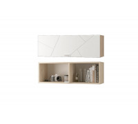 Скайлайн Шкаф настенный (900) с горизонтальной дверью белый