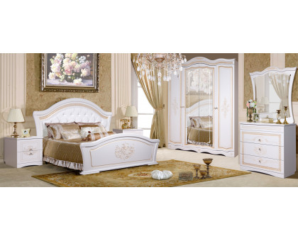 Спальня Графиня КМК 0479 (Белый металлик+золото), КМК мебель